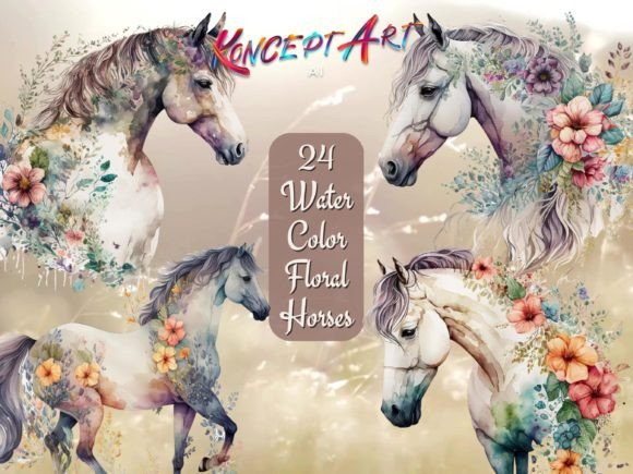 24 Boho Watercolor Floral Horse Clipart: A Designer’s Review for Real Business Branding