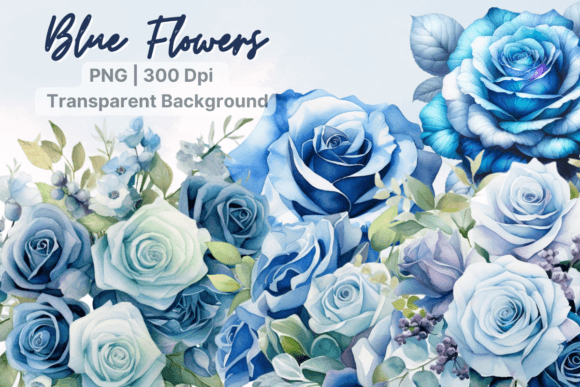 Blue Roses Clipart, Watercolor Flowers: A Designer’s Review for Branding & Marketing