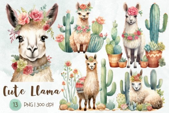 Cute Llama Watercolor Sublimation Illustrations Review