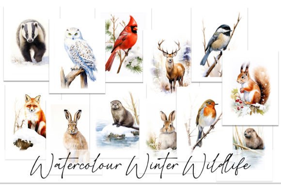 h1Watercolour Winter Wildlife Illustrations for Seasonal Branding Projects/h1