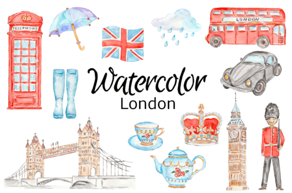 London City Watercolor Clipart: Illustrations That Elevate Editorial Design