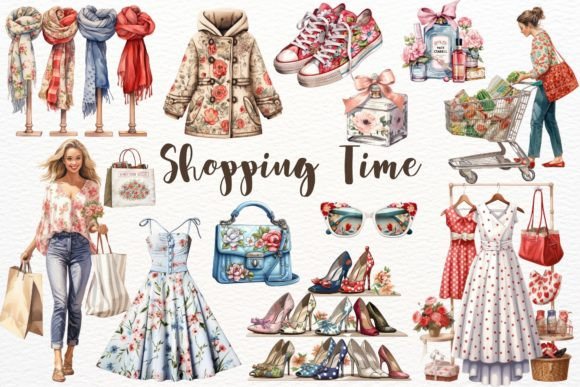 Shopping Time Watercolor Sublimation Illustrations Review