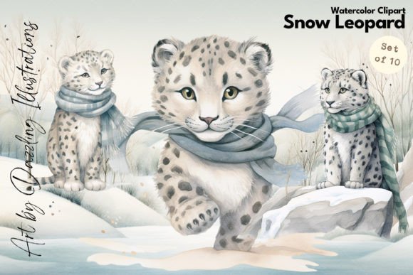 Snow Leopard Serenity Watercolor Cats Illustrations: A Designer’s Honest Review