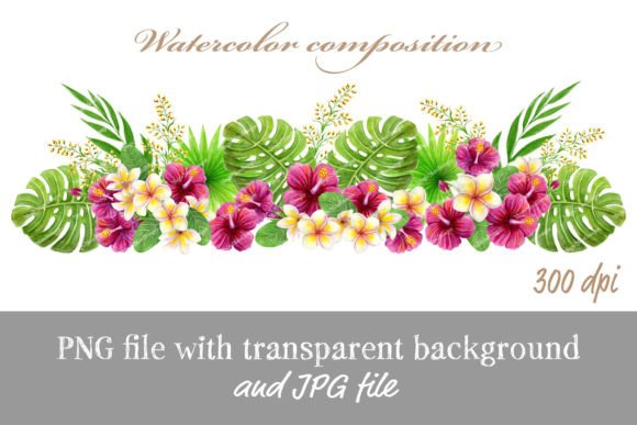 Tropical Flowers Palm Leaves Watercolor Review for Real Embroidery Projects