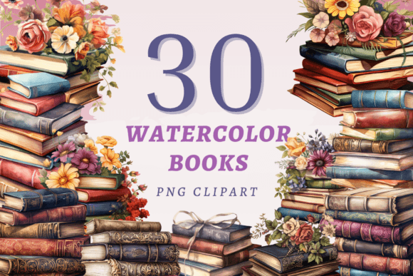 Watercolor Books PNG Bundle: Creative Illustrations for Brand Storytelling