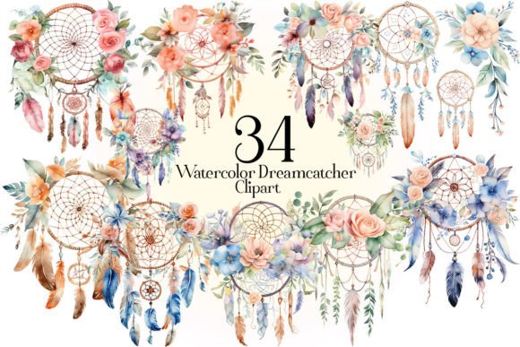 Watercolor Dreamcatcher Illustrations for Real Crafting Magic