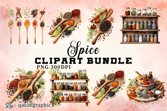 Watercolor Herbs and Spices Illustrations for Branding