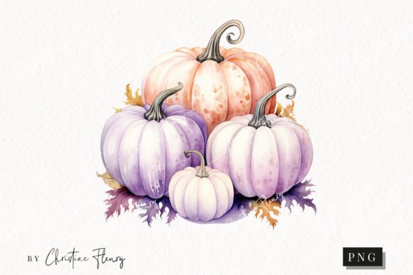 Watercolor Pastel Pumpkins Clipart: Soft Autumn Vibes for Crafters & Etsy Sellers